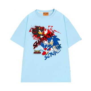 Áo Thun Unisex NGỐ TEE Hoạt Hình Nhím Sonic vs Nhím Shadow Vải Cotton Mềm Mịn Thoáng Mát
