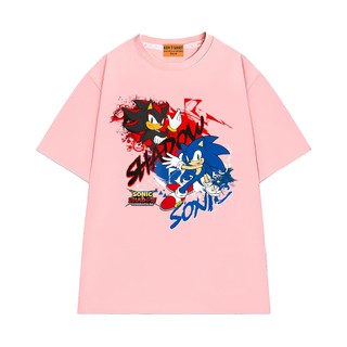 Áo Thun Unisex NGỐ TEE Hoạt Hình Nhím Sonic vs Nhím Shadow Vải Cotton Mềm Mịn Thoáng Mát