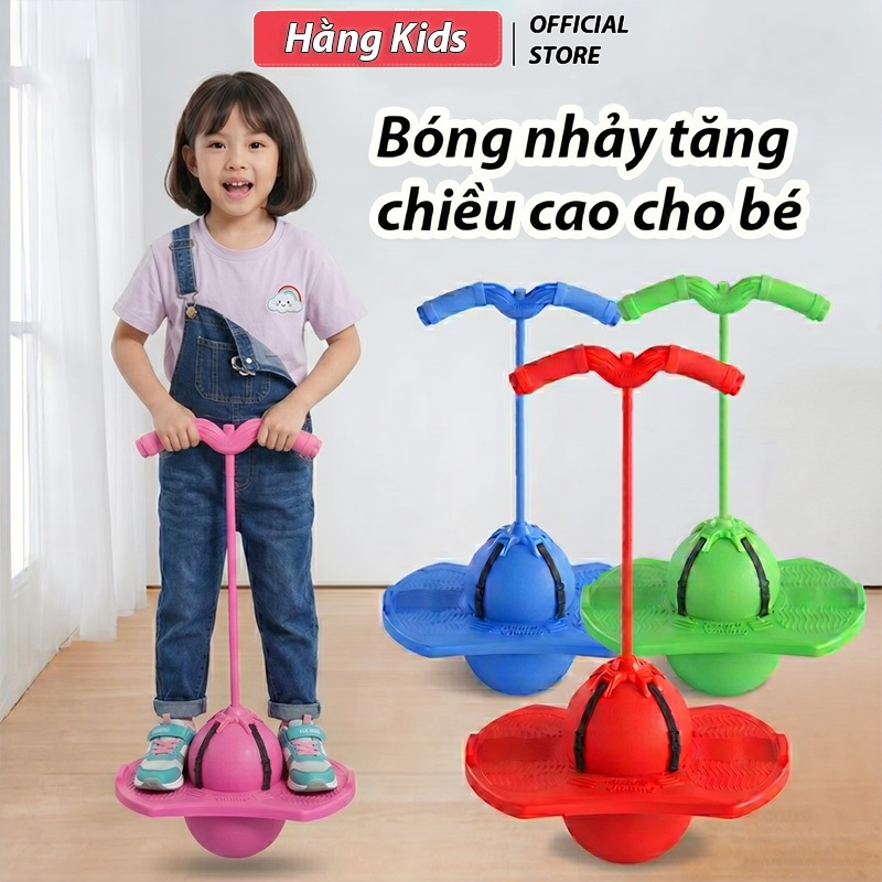 Bóng Nhảy Tăng Chiều Cao Nhiều Màu Sắc Có Tay Cầm Cho Bé
