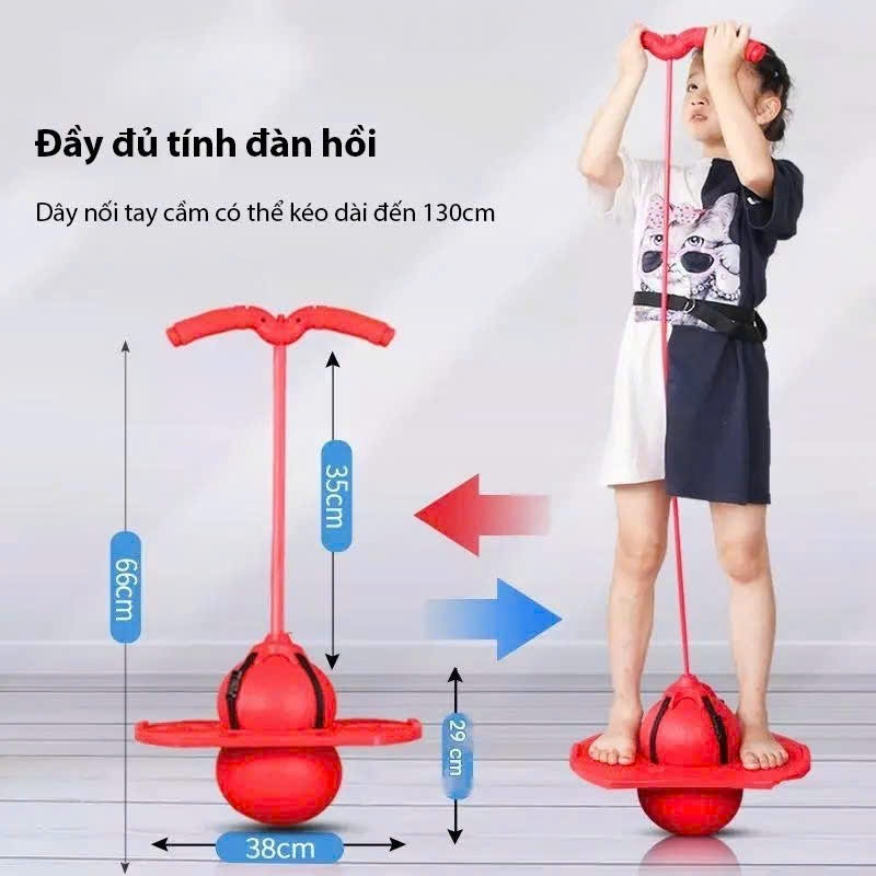Bóng Nhảy Tăng Chiều Cao Nhiều Màu Sắc Có Tay Cầm Cho Bé
