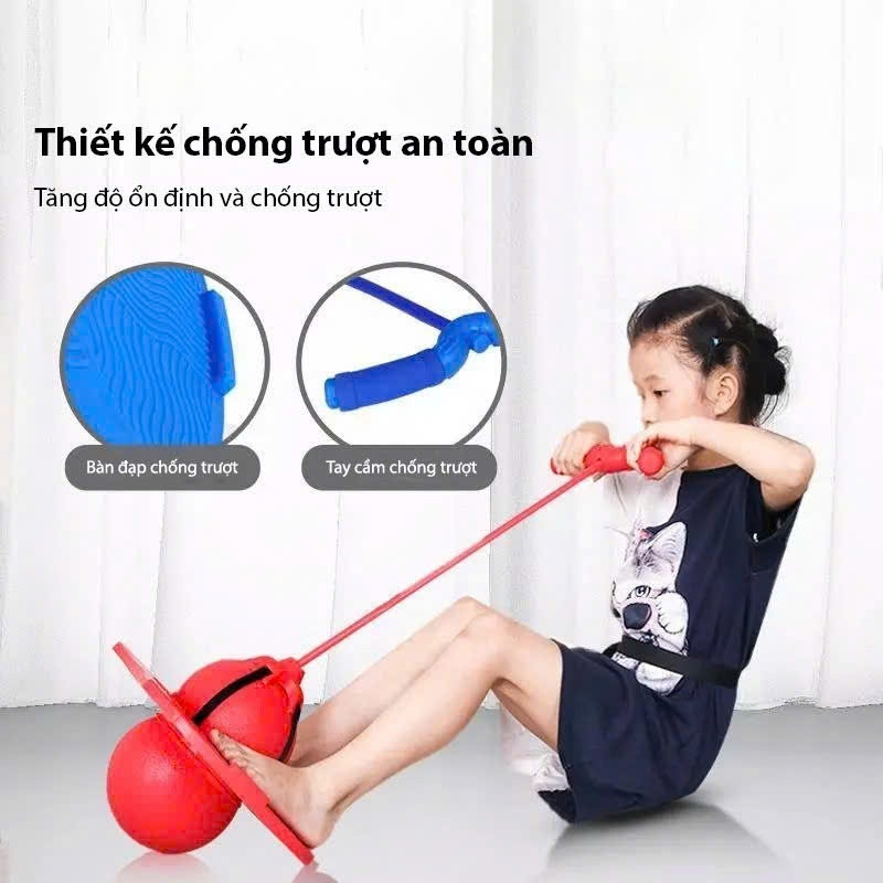 Bóng Nhảy Tăng Chiều Cao Nhiều Màu Sắc Có Tay Cầm Cho Bé