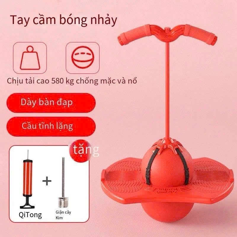 Bóng Nhảy Tăng Chiều Cao Nhiều Màu Sắc Có Tay Cầm Cho Bé