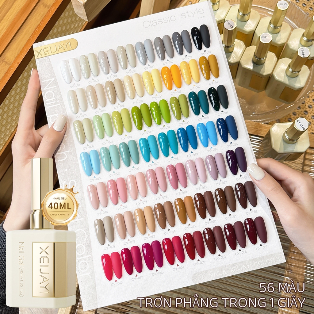 XEIJAYI 40ml - Sơn móng tay dạng gel màu đỏ và xanh dương độ bão hòa cao, dung tích lớn, 56 màu sắc để lựa chọn.
