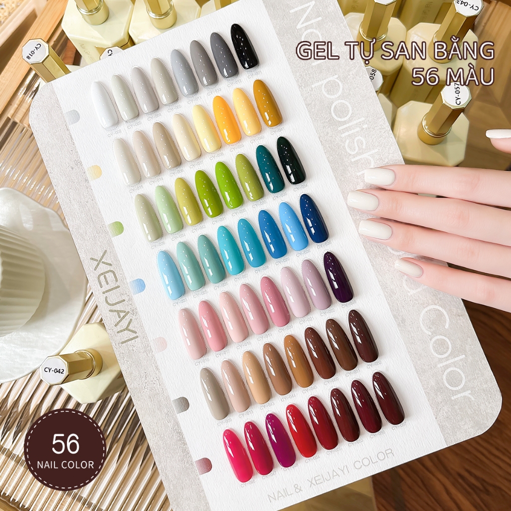 XEIJAYI 40ml - Sơn móng tay dạng gel màu đỏ và xanh dương độ bão hòa cao, dung tích lớn, 56 màu sắc để lựa chọn.