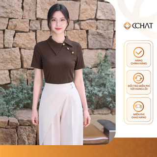 Áo Thun 𝐂𝐂𝐇𝐀𝐓 Dáng Ôm Cổ Lệch Jordan Tay Ngắn Chất Liệu Mềm Mại Co Giãn 16TNC9013OT