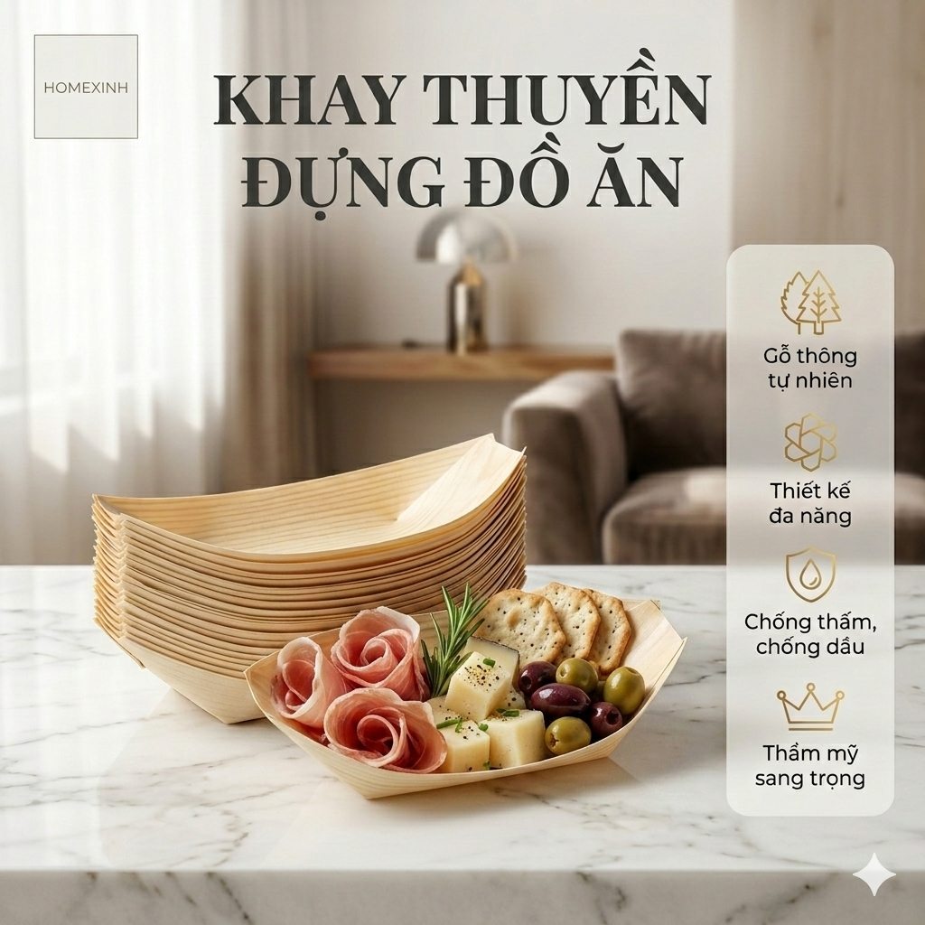 Khay phục vụ thực phẩm, đĩa sushi, đa kích thước sáng tạo, 50 khay đựng đồ ăn dùng một lần hình thuyền