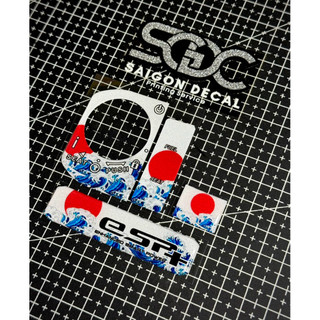 |1 Cái/Bộ/Combo| Sticker Nhựa Nổi Phản Quang HôngDa Mẫu Cờ Nhật Cơn Sóng Dán Ổ KHOÁ, LOGO VUÔNG, ESP