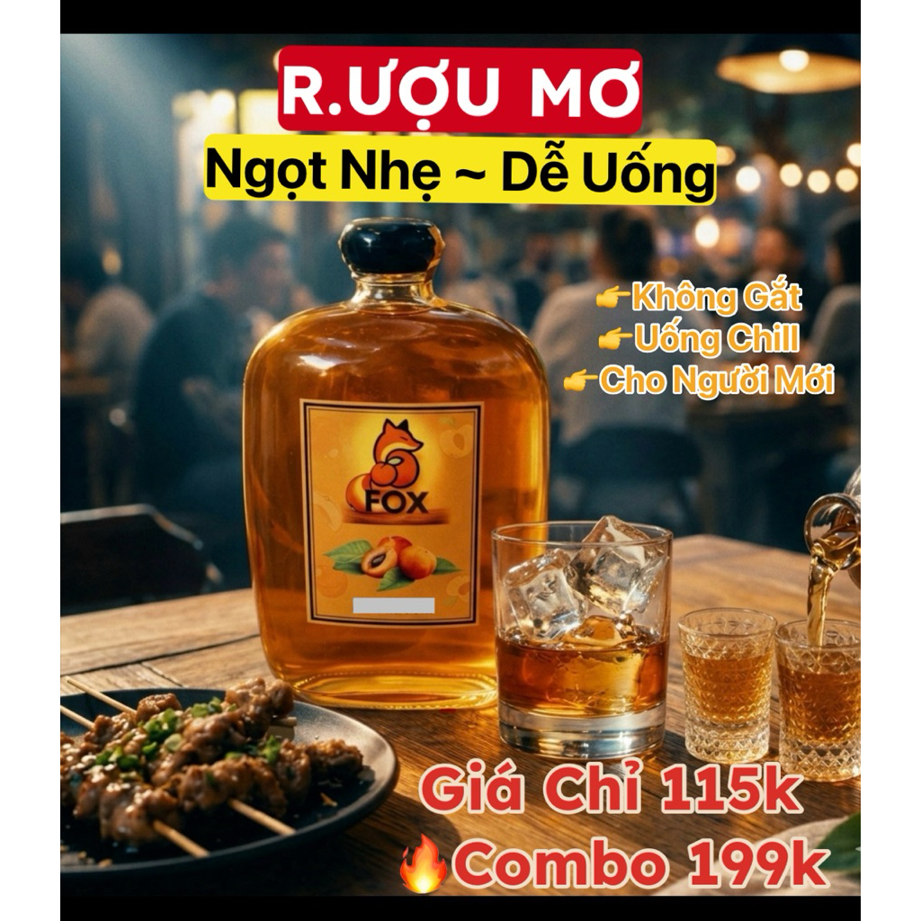 R.ượu Mơ Ngâm Tự Nhiên 500ml – Ngọt Dịu Dễ Uống – Trái Cây Lên Men