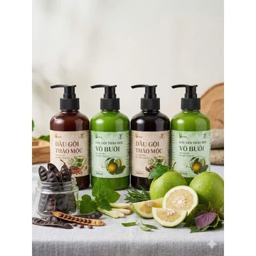 Combo 4 chai ( 2 chai dầu gội Thảo Dược Vỏ Bưởi 300ml + 2 chai dầu gội Thảo Dược Bồ Kết 300ml ) Tùng xà bông