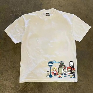 Áo Phông Hè Cổ Tròn Nam Nữ Tay Lỡ Phối Hoạt Hình  Vô Diện-Toroto Chất Liệu Cotton Khô Mềm Mịn Thấm Hút Mồ Hôi Siêu Tốt