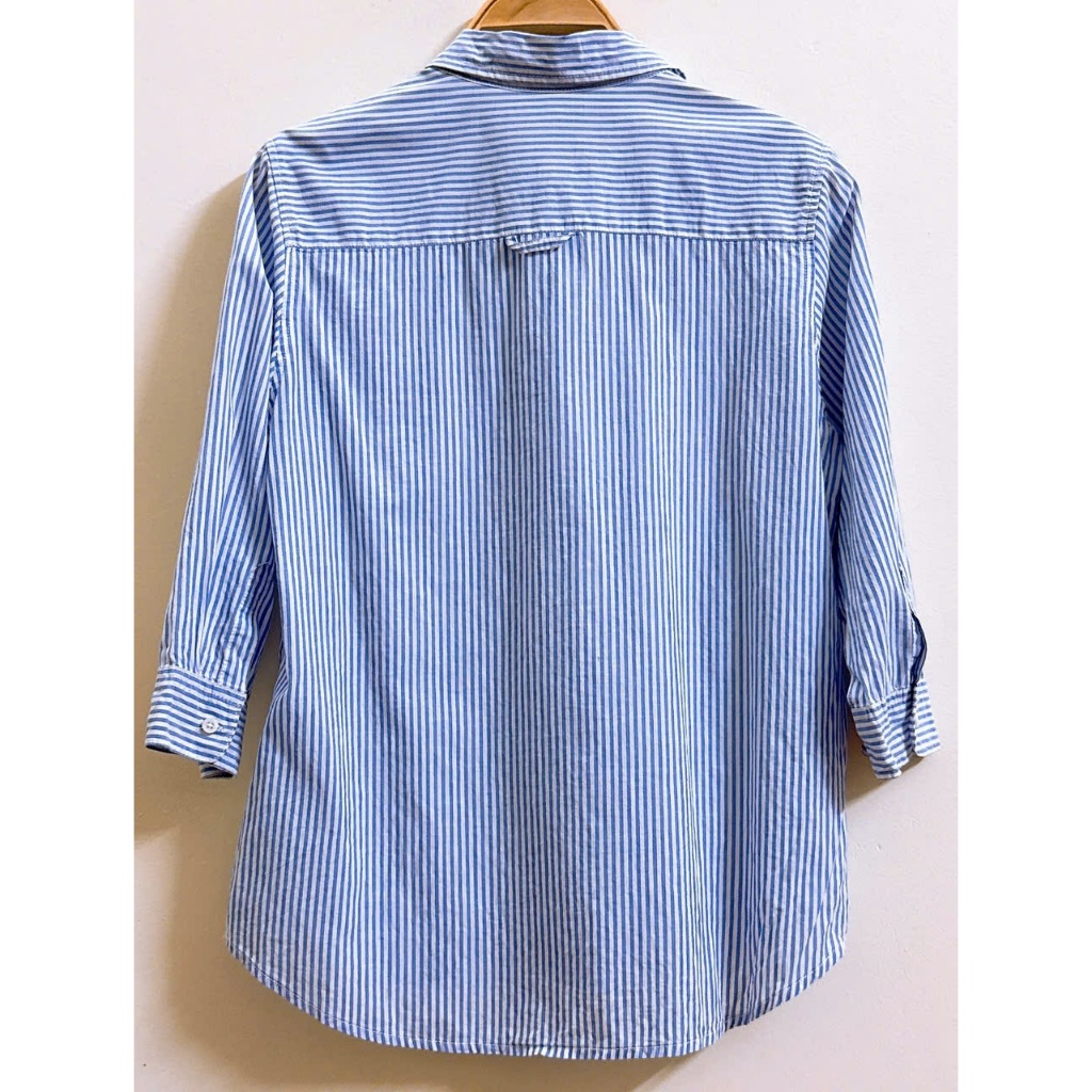 Áo sơ mi kẻ sọc xanh nữ của Nhật- 2 hand (Size S)