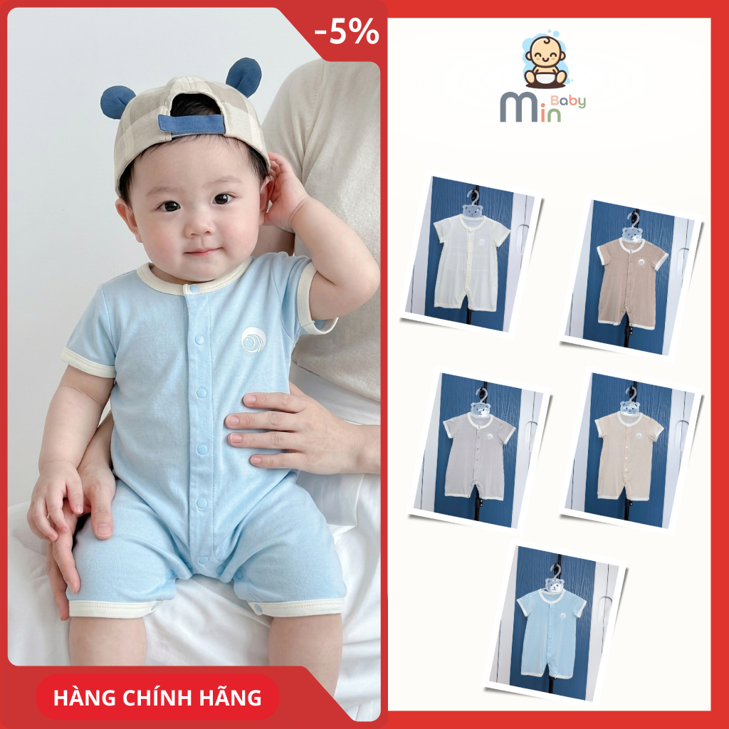 Body Đùi Cộc Tay Sơ Sinh Vải Sợi Tre Co Dãn Thoáng Mát - Hàng Chính Hãng AMI0357-6