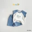 Bộ cotton mềm mát in hình, bộ thun cộc tay bé trai dễ thương