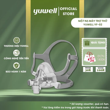 Mặt Nạ Máy Trợ Thở Yuwell YF-02 | Đệm Silicon Mềm, Không Hỗ Trợ Trán | CPAP BiPAP - Chính Hãng