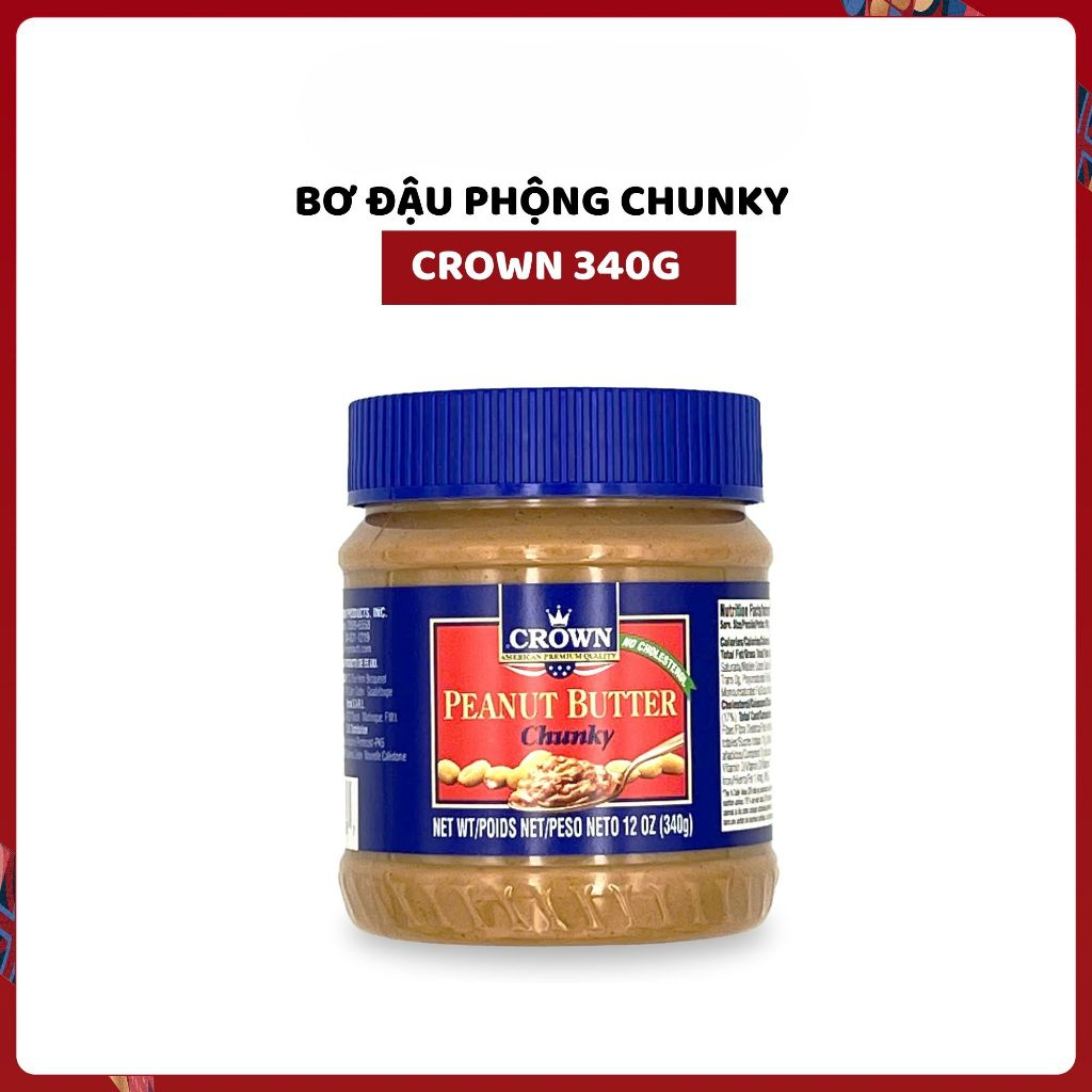 Bơ Đậu Phộng Crown 340g Úc — Vị Smooth Creamy Chunky Phết Bánh Mì Sandwich — JAPAUS GOURMET