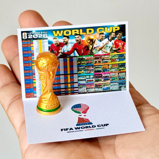 Mô hình tí hon l lịch wordcup 2026 và cúp vàng tí hon