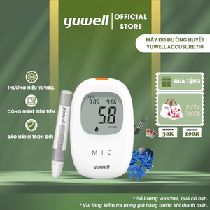 Máy Đo Đường Huyết Điện Tử Yuwell 710 - Theo Dõi Chỉ Số Đường Huyết Tại Nhà - Bảo Hành Trọn Đời
