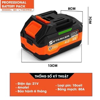 Pin 10 Cell Starker Vỏ Chống Sốc Chân Pin Phổ Thông Dung Lượng Cao