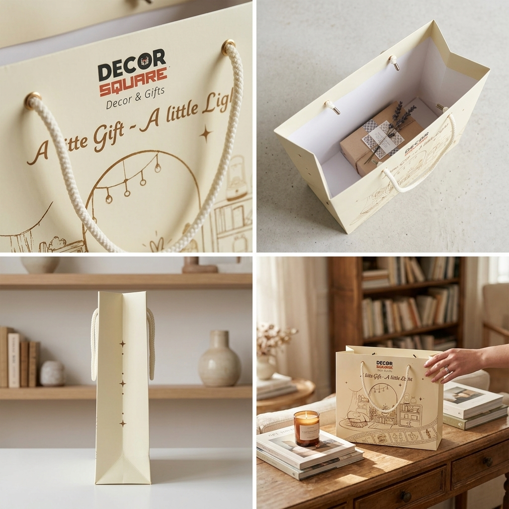 Túi giấy đựng quà valentine, sinh nhật, ngày kỉ niệm họa tiết dễ thương của Decor Square