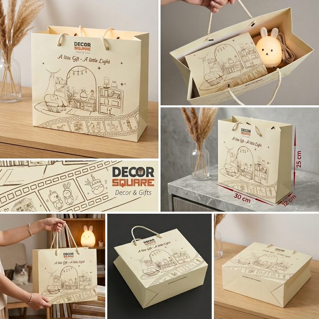 Túi giấy đựng quà valentine, sinh nhật, ngày kỉ niệm họa tiết dễ thương của Decor Square