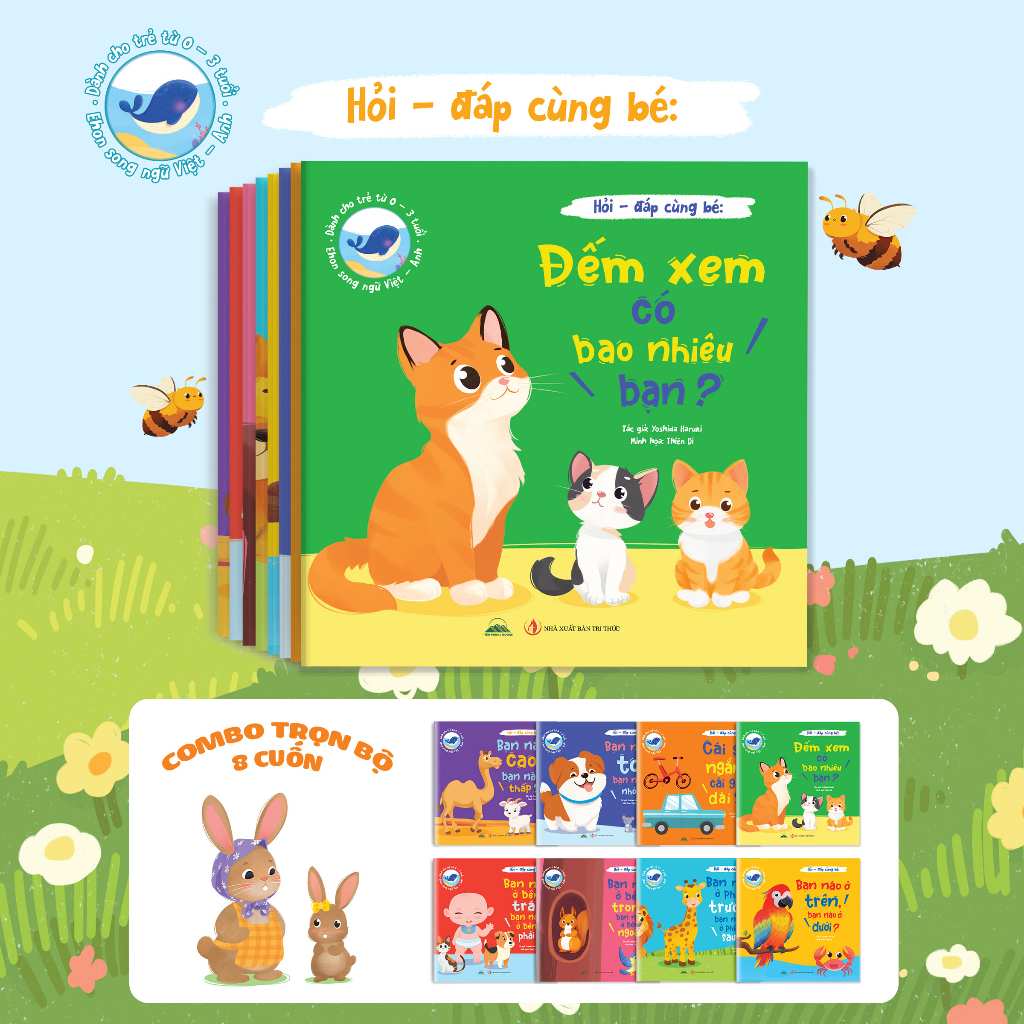 Sách - Combo 8 Cuốn Hỏi - Đáp Cùng Bé, Ehon Song Ngữ Anh - Việt - Dành Cho Bé Từ 0 -3 Tuổi
