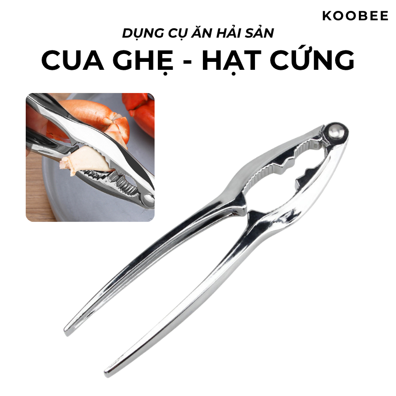 Kìm Kẹp Càng Cua Ghẹ Inox Cao Cấp KOOBEE NB28 – Dụng Cụ Ăn Hải Sản Tách Vỏ Hạt Cứng Chuyên Dụng