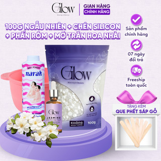 Combo Sáp Wax Lông Nóng 100gr + Mỡ Trăn Hoa Nhài 10ml + Phấn Rôm 25gr + Chén Silicon CHE TÊN