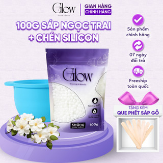 Combo Chén Nấu Sáp Wax Lông Silicone GLOWWAXING + 100gr Sáp Cao Cấp Siêu Bám Lông CHE TÊN SẢN PHẨM
