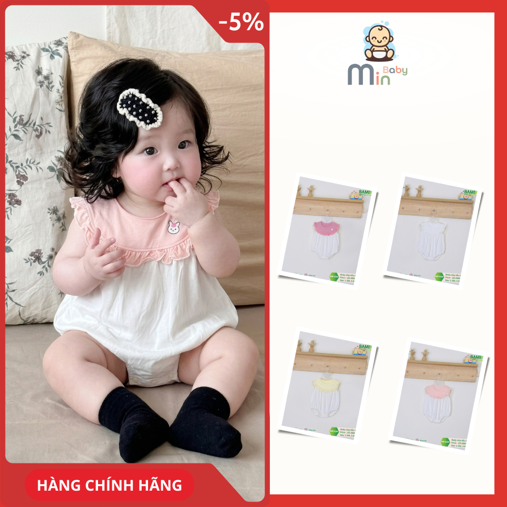 Body Tiểu Thư Bé Gái Cổ Yếm Bèo Dễ Thương,Chất Vải Sợi Tre Co Dãn Mềm Mịn - Hàng Chính Hãng MIN0280
