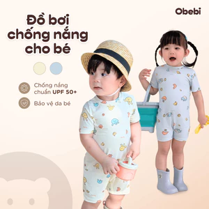 Bộ Đồ Bơi, Đồ Bơi Liền Cho Bé Mùa Hè Chống Nắng Họa Tiết Biển Obebi 7-22KG DB10