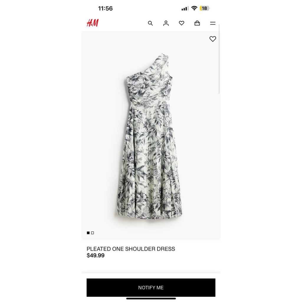 Váy Xếp Ly Lệch Vai