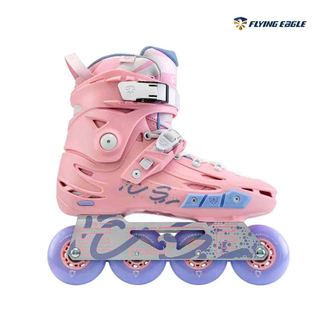 Giày patin người lớn Flying Eagle F5S+ Eclipse bánh cao su đặc, chịu tải trọng dưới 100kg 2 màu đen/hồng