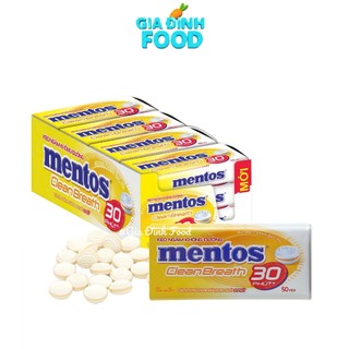 [Lốc x12 Hộp] Kẹo Ngậm Không Đường Mentos Clean Breath cho hơi thở thơm mát trong suốt 30 phút - Hộp thiết 35g