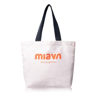 Túi Xách Du Lịch Mia Heritage M White, Vải Canvas Bền Màu, Dùng Được 2 Mặt