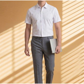 [T7_SALE 20%_HT] Áo Sơ Mi Nam Ngắn Tay Thiết Kế 1SMCH620TRK Biluxury Form SLIMFIT Kháng Khuẩn Bền Màu