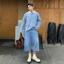 Quần Short Lửng Jean DINOMAN Ống Rộng Wide Leg Phong Cách Thời Trang Năng Động Cá Tính QDS012
