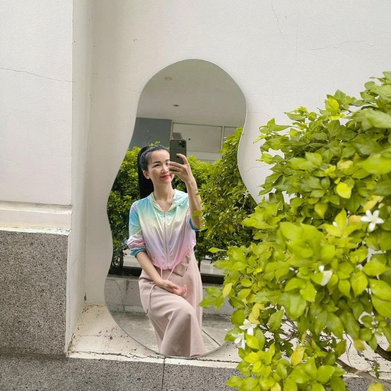 Gương soi toàn thân hạt đậu [Hỏa tốc] gương mây treo tường toàn thân kính dày chất gương sáng cao cấp 70x40cm