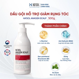 Dầu Gội HASOL Hỗ Trợ Mọc Tóc, Giảm Rụng Tóc Dành Cho Da Đầu Dầu, Tóc Rụng, Mỏng Và Yếu HA'SOL Anagen Scalp Shampoo 500g
