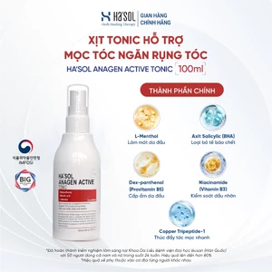 Xịt Tonic Hasol - Dưỡng Nang Tóc, Hỗ Trợ Mọc Tóc, Ngăn Rụng Dành Cho Tóc Rụng Mỏng Yếu Ha'sol Anagen Active Tonic 100ml