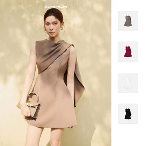 Đầm Ngắn Diag Shoulder Gentle, Chất Vải Cotton Hàn Quốc Thoải Mái, WDN115 SOME HOW STORE