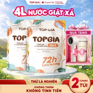 [COMBO QUÀ TẶNG] Nước Giặt Xả TopGia 3in1 Hương Huyền Diệu Lưu Hương 72H, Dịu Nhẹ, An Toàn Cho Da