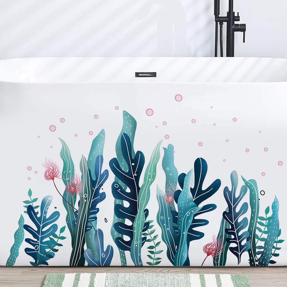 Decal Dán Tường San Hô Dưới Đại Dương Có Keo Sẵn 113x73cm - Trang Trí Phòng Tắm Phòng Ngủ
