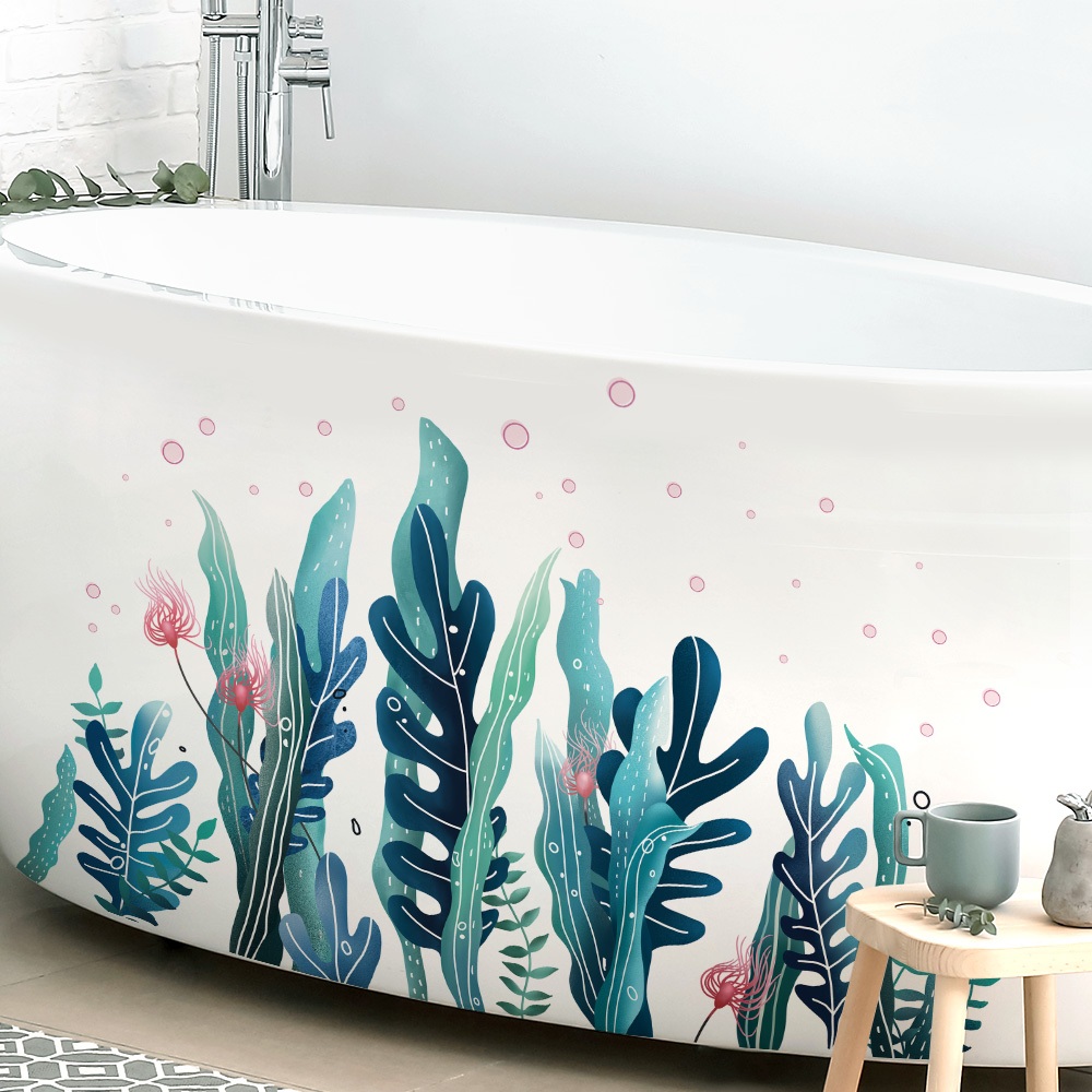 Decal Dán Tường San Hô Dưới Đại Dương Có Keo Sẵn 113x73cm - Trang Trí Phòng Tắm Phòng Ngủ