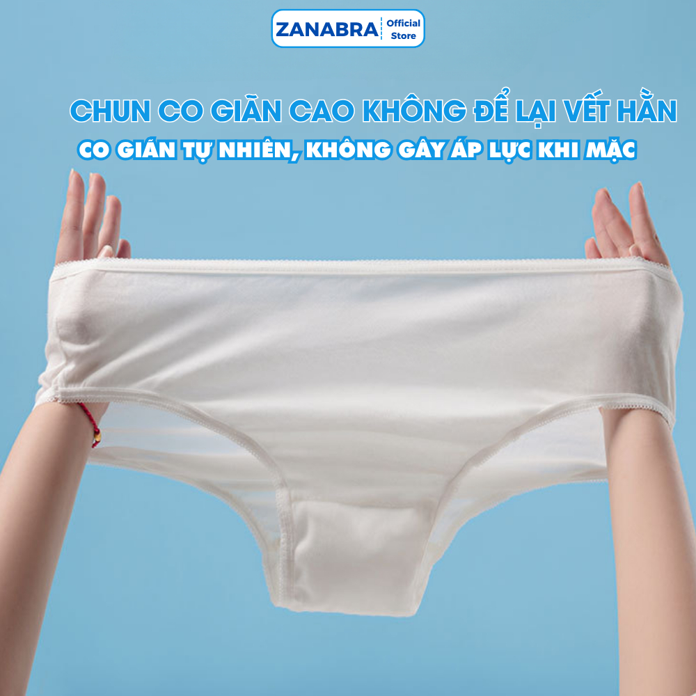 Combo 5 quần lót 1 lần tiện lợi ZANABRA chất liệu vải cotton cao cấp, mềm mại, co dãn tốt L474