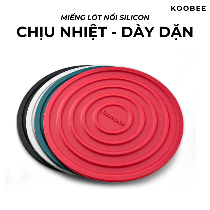 Miếng Lót Nồi Silicon KOOBEE – Chống Nóng, Chống Trượt, Cách Nhiệt Tốt, Nhiều Màu Bắc Âu Sang Trọng | 053