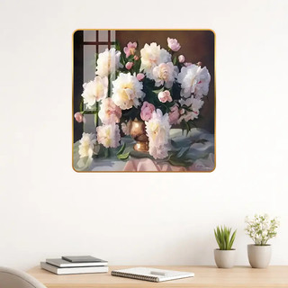 Tranh Treo Tường Dành Cho Người Tuổi Mùi - Hoa Mẫu Đơn Laminate Tráng Gương