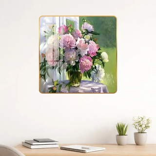 Tranh Treo Tường Dành Cho Người Tuổi Mùi - Hoa Mẫu Đơn Laminate Tráng Gương