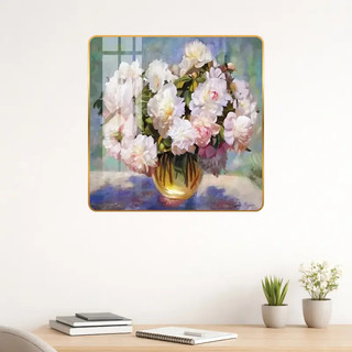 Tranh Treo Tường Dành Cho Người Tuổi Mùi - Hoa Mẫu Đơn Laminate Tráng Gương