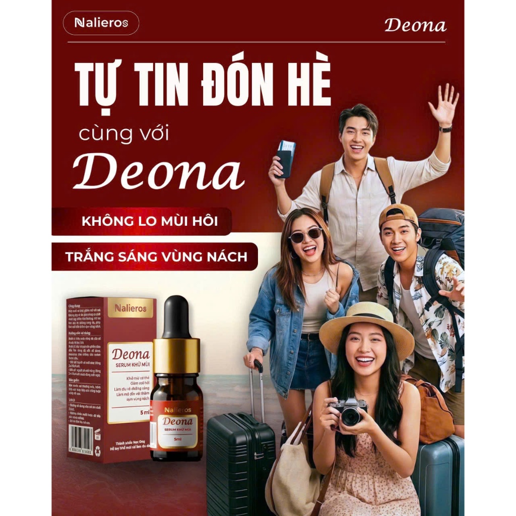 Nalieros - Deona Serum Dứt Điểm Mùi Hôi Nách, Giảm Tiết Mồ Hôi, Phù Hợp Với Nhiều Loại Da
