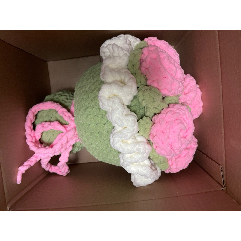 Quà tặng bó hoa len nhung đũa mini bằng len handmade sản phẩm thủ công